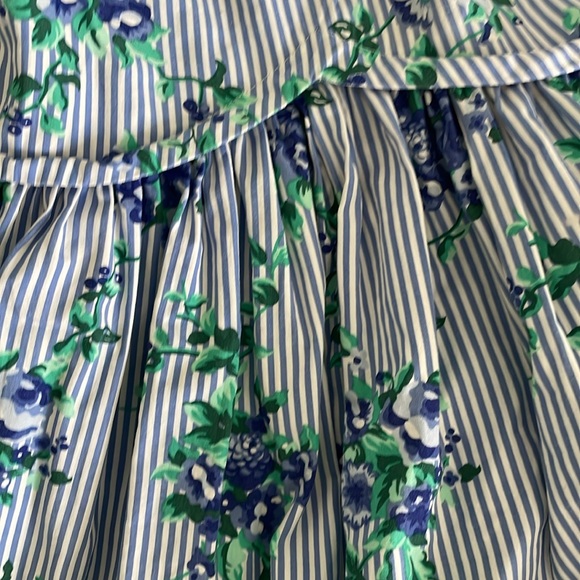 Vintage Floral Striped Puff Sleeve Dress - Picture 7 of 7